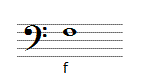 bassschlüssel und das kleine f auf der vierten notenlinie